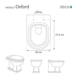 Assento Sanitário com Amortecedor Oxford Cinza Real para Vaso Deca - 3 Assento Sanitário com Amortecedor Oxford Cinza Real para Vaso Deca - 3