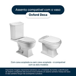 Assento Sanitário com Amortecedor Oxford Cinza Real para Vaso Deca - 4 Assento Sanitário com Amortecedor Oxford Cinza Real para Vaso Deca - 4
