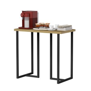 Mesa Buffet Pequeno para Cantinho do Café Mali 76cm Estilo Industrial:freijo / Preto