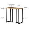 Mesa Buffet Pequeno para Cantinho do Café Mali 76cm Estilo Industrial:freijo / Preto - 7