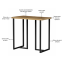 Ver imagem 3 de Mesa Buffet Pequeno para Cantinho do Café Mali 76cm Estilo Industrial:freijo / Preto