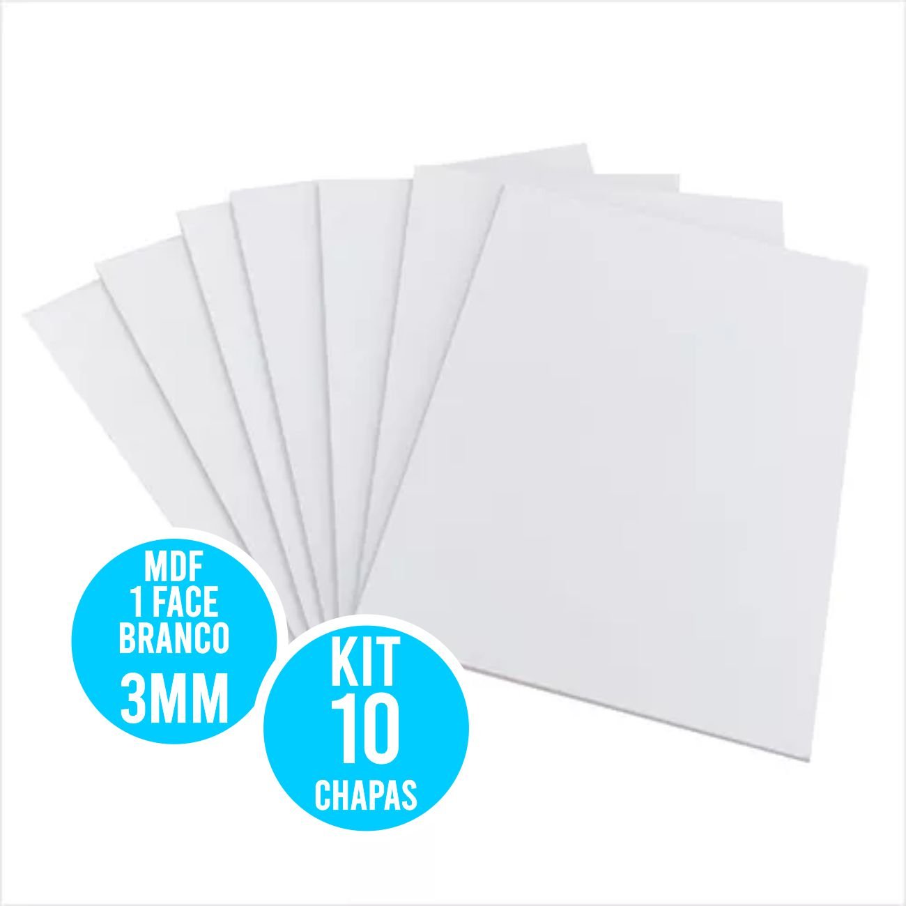 Chapa Mdf Branco 3mm Placa 21x29,7 Cm A4 para Artesanato Adesivo 10 Unidades - 2