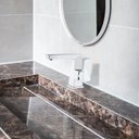 Ver imagem 2 de Torneira Banheiro Metal Nobre Luxo Monocomando Acabamento : Premium; Cor: Prata Brilho