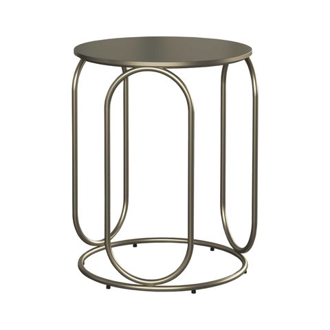 Base Mesa Omega Aço Carbono para Tampo Madeira ou Vidro Champagne