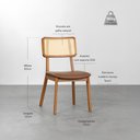 Ver imagem 2 de Conjunto Mesa de Jantar Square Redonda Louro Freijó - 88cm + 2 Cadeiras Lalá Encosto Palha Creme - C