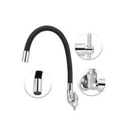 Torneira Gourmet Cozinha Flexível de Parede Preta - 6