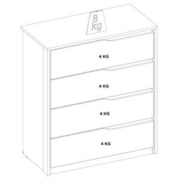 Comoda Gaveteiro 4 Gavetas Girona 92x104-amendola/off White-edecasamoveis - 11