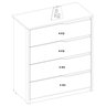 Comoda Gaveteiro 4 Gavetas Girona 92x104-amendola/off White-edecasamoveis - 11
