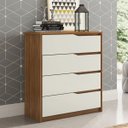 Ver imagem 2 de Comoda Gaveteiro 4 Gavetas Girona 92x104-amendola/off White-edecasamoveis