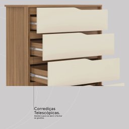 Comoda Gaveteiro 4 Gavetas Girona 92x104-amendola/off White-edecasamoveis - 6