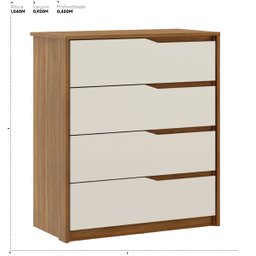 Comoda Gaveteiro 4 Gavetas Girona 92x104-amendola/off White-edecasamoveis - 7