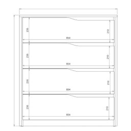 Comoda Gaveteiro 4 Gavetas Girona 92x104-amendola/off White-edecasamoveis - 12