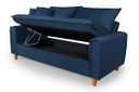 Ver imagem 3 de Sofa Living com Bau Multiuso 3 Lugares Suede Pes em Madeira: Azul-marinho