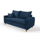 Ver imagem 1 de Sofa Living com Bau Multiuso 3 Lugares Suede Pes em Madeira: Azul-marinho