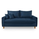 Ver imagem 4 de Sofa Living com Bau Multiuso 3 Lugares Suede Pes em Madeira: Azul-marinho