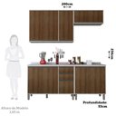 Ver imagem 3 de Cozinha Modulada Compacta 4 Peças com Tampo Linea Luciane Móveis