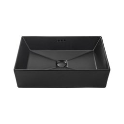 Cuba De Apoio Para Banheiro Retangular Slim Louça Cerâmica 60 cm Lolita Pingoo.casa - Preto Fosco - 1