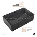 Ver imagem 3 de Cuba De Apoio Para Banheiro Retangular Slim Louça Cerâmica 60 cm Lolita Pingoo.casa - Preto Fosco