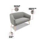 Ver imagem 5 de Kit 01 Namoradeira 02 Lugares e 02 Poltronas Stella Suede Pés Palito Natural - D’Rossi - Grafite