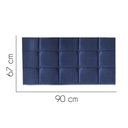Ver imagem 3 de Painel Estofado Luxo Espanha Solteiro Madeira Maciça Suede Azul Marinho Gat Magazine 90cm