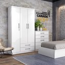 Ver imagem 2 de Guarda Roupa Solteiro 03 Portas 02 Gavetas Miami Henn