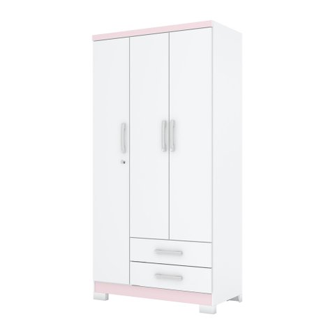 Guarda Roupa Solteiro 03 Portas 02 Gavetas Miami Henn