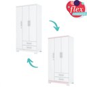 Ver imagem 3 de Guarda Roupa Solteiro 03 Portas 02 Gavetas Miami Henn