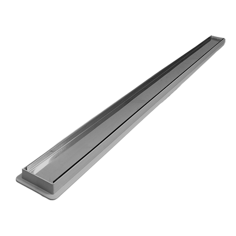 Ralo Linear Seca Piso Inox 2 em 1 Oculto 5cm X 70cm Coletor Raso 3cm Cinza