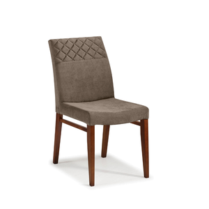 Cadeira Munique - Acabamento Imbuia - Tecido Veludo Avelã