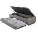 Ver imagem 2 de Bicama Box com Baú Viúva Courino Linho Cinza 120x203 com Colchão Auxiliar Ecoflex