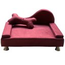 Ver imagem 1 de Puff Pet Cama Estofada com Almofada para Cachorro Amora E01 Suede Bordô - Inoviza