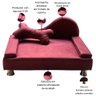 Puff Pet Cama Estofada com Almofada para Cachorro Amora E01 Suede Bordô - Inoviza - 4