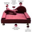 Ver imagem 4 de Puff Pet Cama Estofada com Almofada para Cachorro Amora E01 Suede Bordô - Inoviza