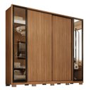 Ver imagem 2 de Guarda Roupa Casal Laredo 4 Portas Flex Amêndola Touch com Vidro Reflecta e Pés - Demartêz
