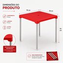 Ver mais imagens de Mesa Vermelha Aluminio Desmontavel Mesinha Suporte Guarda Sol Varanda 70cm Multiuso Casa Lanchonete