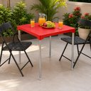 Ver imagem 4 de Mesa Vermelha Aluminio Desmontavel Mesinha Suporte Guarda Sol Varanda 70cm Multiuso Casa Lanchonete
