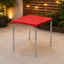 Ver imagem 6 de Mesa Vermelha Aluminio Desmontavel Mesinha Suporte Guarda Sol Varanda 70cm Multiuso Casa Lanchonete