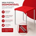 Ver imagem 7 de Mesa Vermelha Aluminio Desmontavel Mesinha Suporte Guarda Sol Varanda 70cm Multiuso Casa Lanchonete