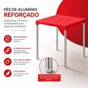 Ver imagem 3 de Mesa Vermelha Aluminio Desmontavel Mesinha Suporte Guarda Sol Varanda 70cm Multiuso Casa Lanchonete