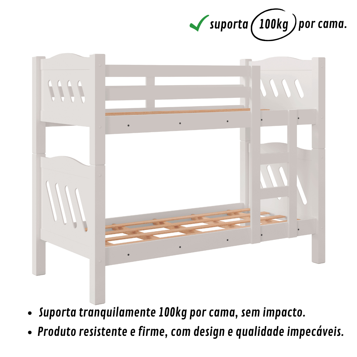 Treliche Beliche com Cama Auxiliar Reforçada Pérola Fênix - 4