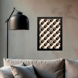 Quadro Bauhaus Marrom - Bolinhas 45x34cm:moldura Branca - 2