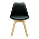 Ver imagem 4 de Kit C/ 6 Cadeiras Leda - Charles Eames Saarienen Wood com Almofada Preta