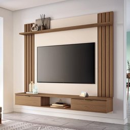 Painel Home Suspenso Solus Tv até 70 Polegadas Castanho/off White - 2