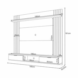 Painel Home Suspenso Solus Tv até 70 Polegadas Castanho/off White - 4