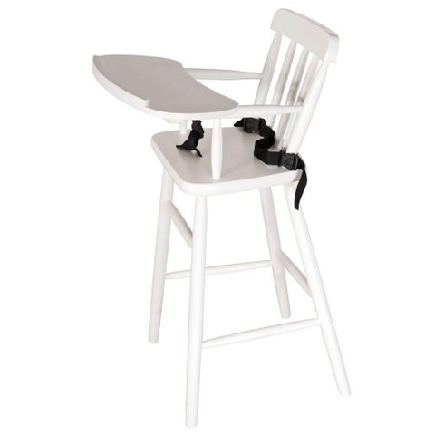 Cadeirão Infantil em Madeira Cor Branco Fosco 93cm - 50381