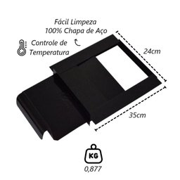 Registro Regulador Chamine Chapa Aço Preta Popular 24x35cm - 2