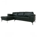 Ver imagem 1 de Sofá de Couro Asti 3 Lugares com Chaise Direita Green Bicolor - Mempra Design