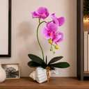 Ver imagem 4 de Arranjo Orquídea Vaso Artificial Decoração Enfeite Casa 40cm