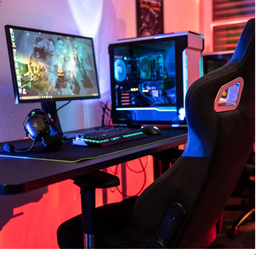 Cadeira de Escritório Gamer Ergonômica Reclinável Vermelho - 2