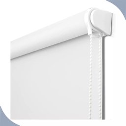 Persiana Cortina Rolo Tecido Blackout Liso Branco 1,40m X 1,40m - Sala Quarto Escritório - Blecaute - 1